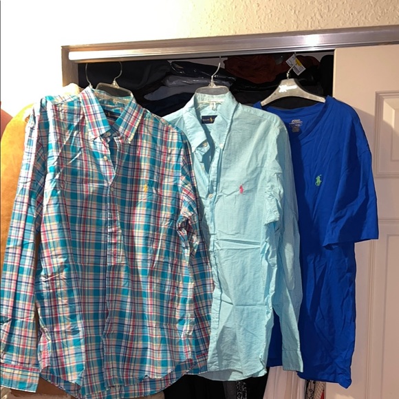 Ralph Lauren Men's Plaid, Light Blue, and Royal Blue Shirts - Picture 1 of 4